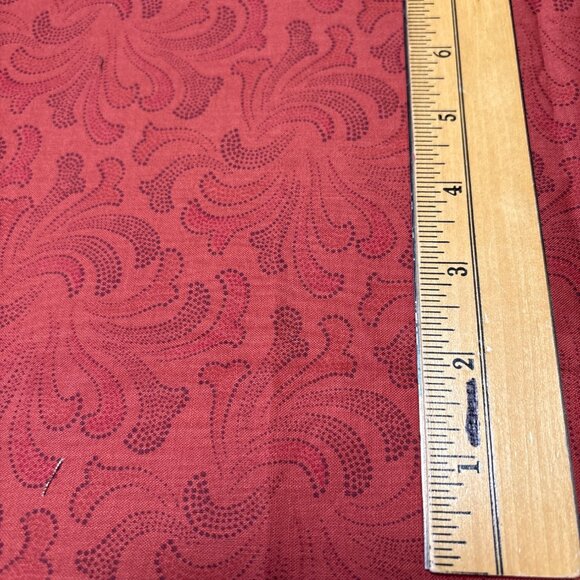 Red & Black Patterned Fabric Piece 19"x38" for Sewing Crafts Quilting Home Proje - Picture 2 of 4